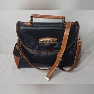 Vintage Capezio Womens Medium Black Faux Leather Purse Shoulder Bag